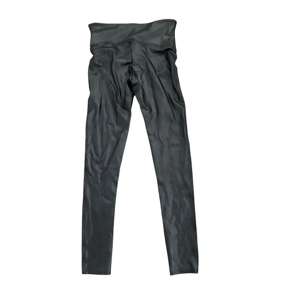 Spanx Faux Leather Leggings Womens Size M Black High Rise Shaping Edgy NEW - Picture 4 of 11